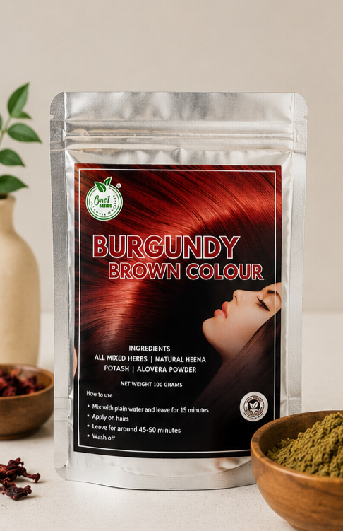 Burgundy Brown Hair Colour Powder